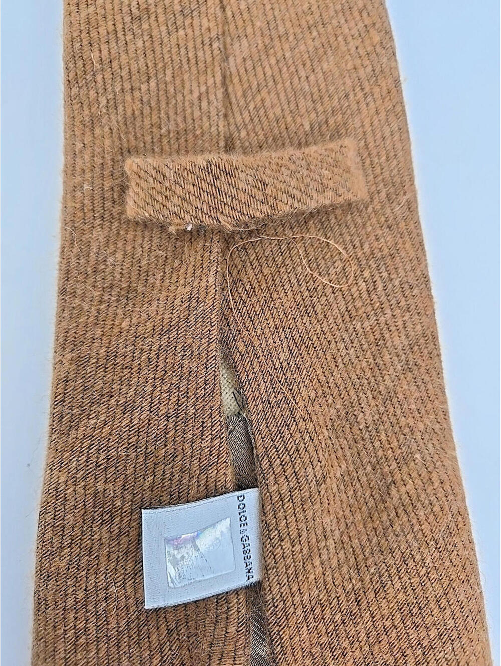 Dolce Gabbana Cravatte Cashmere Silk Knit Neck tie Brown Textured Italy - Picture 9 of 9